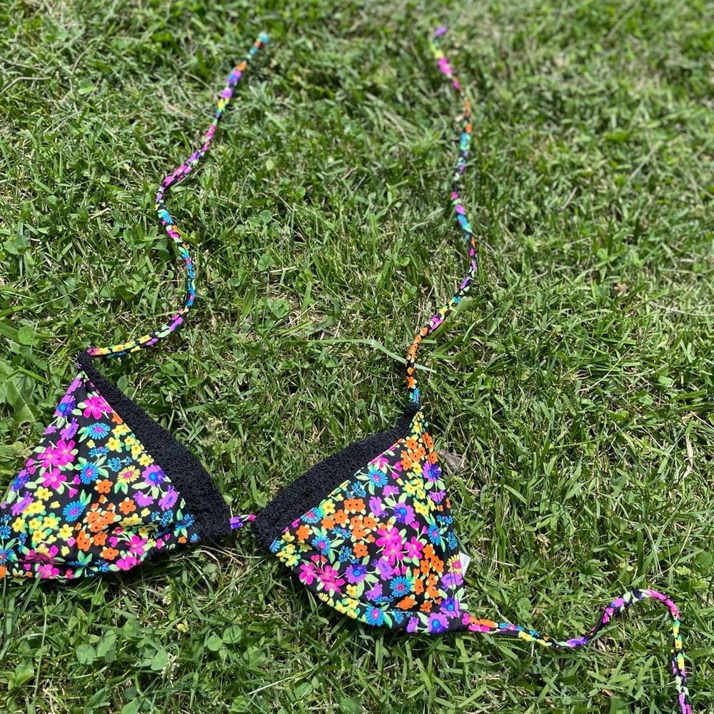Vintage floral bikini top